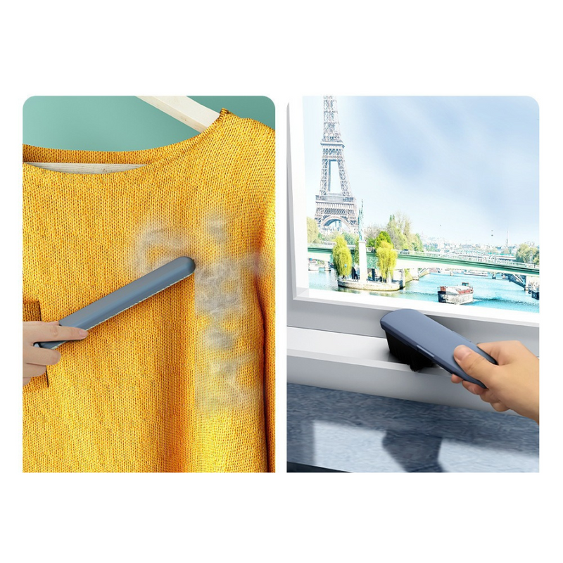 Multi-Function Window Cleaner Brush - Double-Sided, Pet Hair & Lint Remover, Durable & Reusable