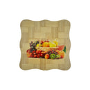 Wooden drink coaster with colorful fruit design, heat-resistant and non-slip surface, sold by 1 piece for kitchen or table