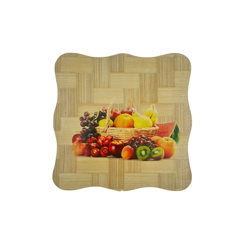 Wooden drink coaster with colorful fruit design, heat-resistant and non-slip surface, sold by 1 piece for kitchen or table