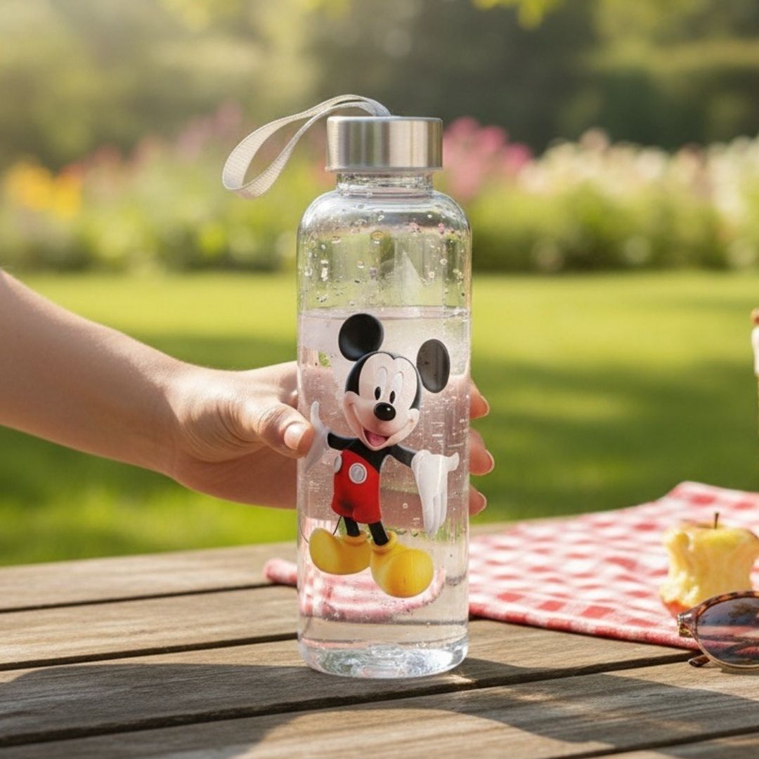 500ml Character Water Bottle - Transparent Acrylic Sports Bottle for Kids