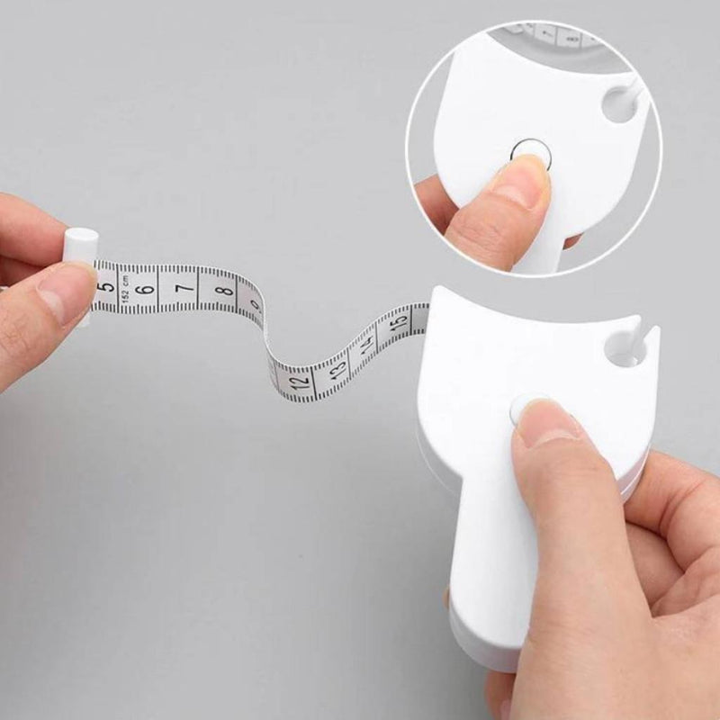Compact body measuring tape for waist and hip measurement