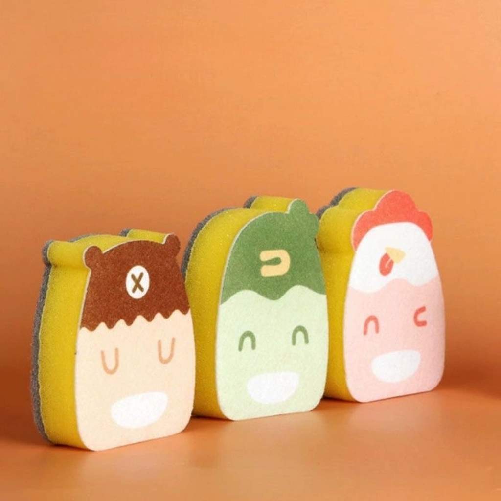 Cute cartoon kitchen sponge for dishwashing