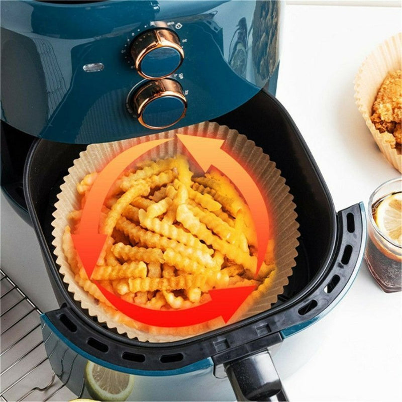 Air Fryer Liners, 50 Pieces, 200mm x 45mm, Food Grade Paper for Non-Stick Frying