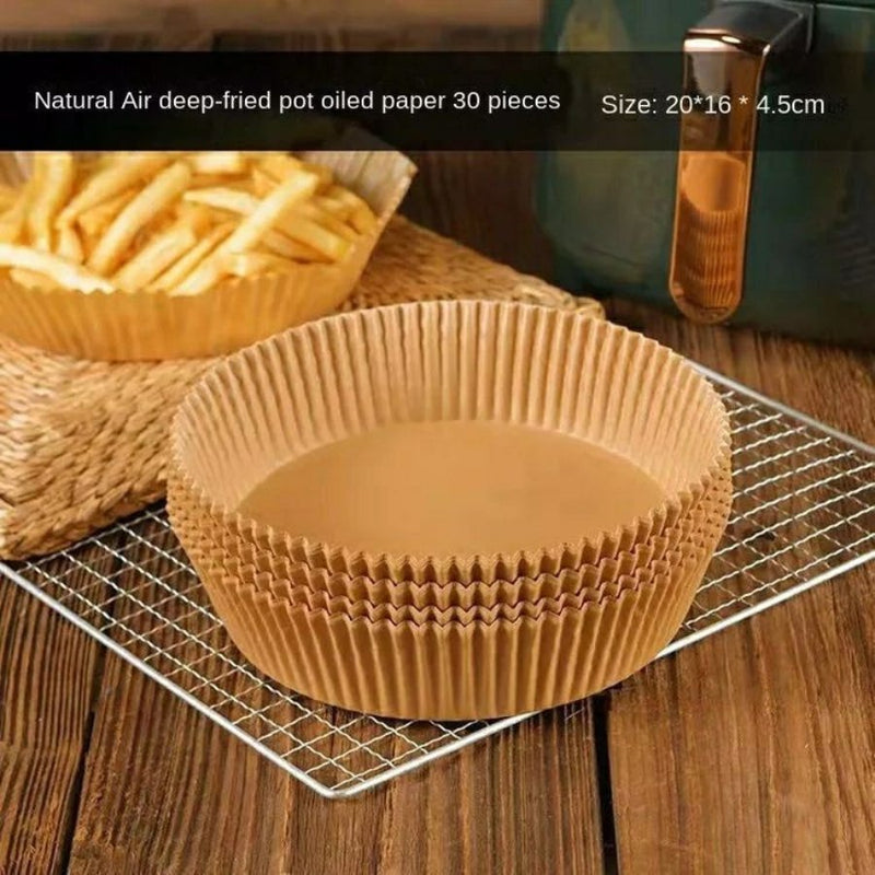 Air Fryer Liners, 50 Pieces, 200mm x 45mm, Food Grade Paper for Non-Stick Frying