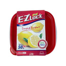 Top View of E-Z Lock BPA-Free Plastic Food Storage Container 970ml – 2 Pieces – Red Lid – Durable & Stackable – Lunch Box for Kitchen or Meal Prep – Cupindy Egypt