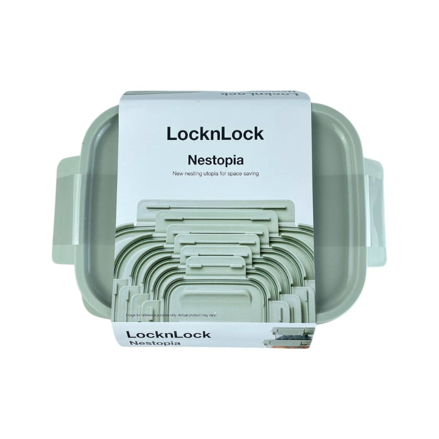 LocknLock Nestopia Stackable Food Container Set – Space-Saving Nestable Design with Airtight Lids – BPA-Free Storage Boxes for Kitchen and Fridge – 2-Piece Set – Cupindy