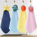Hanging microfiber hand towels with cartoon animal tops for fun home use | Cupindy
