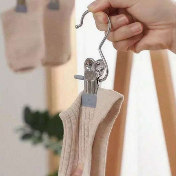 Stainless steel hanger clip for socks, underwear, and small laundry items