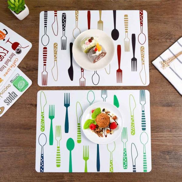 Set of 6 colorful coffee-themed table mats, waterproof and non-slip design – cupindy