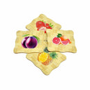 Wooden coaster with fruit basket design and anti-slip feet