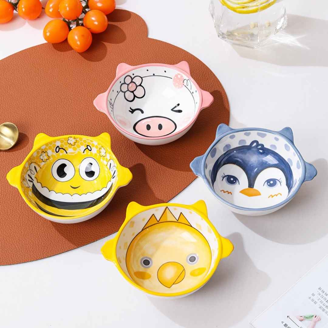 Colorful Baby Bowls With Animal Shapes – Safe Ceramic