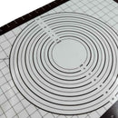 Circular measurement template on a grid surface