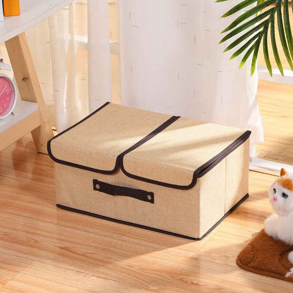 Foldable Fabric Clothes Storage Box With Lid And Handle For Bedroom Organization | Cupindy