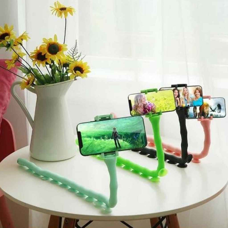 Bendable phone mount for comfortable video watching