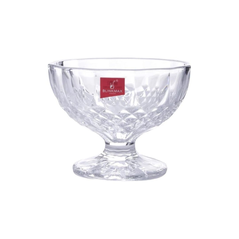 طقم أطباق حلوى زجاجية من بلينكماكس – 6 قطع صغيرة بتصميم كريستالي أنيق للآيس كريم والحلويات