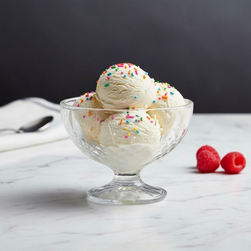 طقم أطباق حلوى زجاجية من بلينكماكس – 6 قطع صغيرة بتصميم كريستالي أنيق للآيس كريم والحلويات