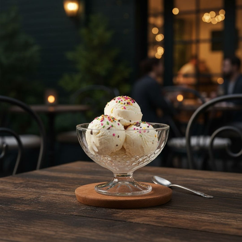 طقم أطباق حلوى زجاجية من بلينكماكس – 6 قطع صغيرة بتصميم كريستالي أنيق للآيس كريم والحلويات