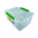 Open Sistema Klip It rectangular clear food container with green locking clips, ideal for kitchen storage | Cupindy