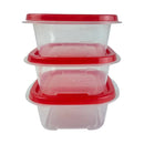 E.Z Lock Airtight Food Storage Containers Set, BPA-Free, Durable Plastic, Compact Design - 250 ml, 3 Pieces