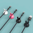 Cute bunny-shaped cable clips for USB and headphone cords