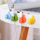 Set of 12 thumbs-up cable clips, adhesive back for organizing cords, fun multi-color design | Cupindy