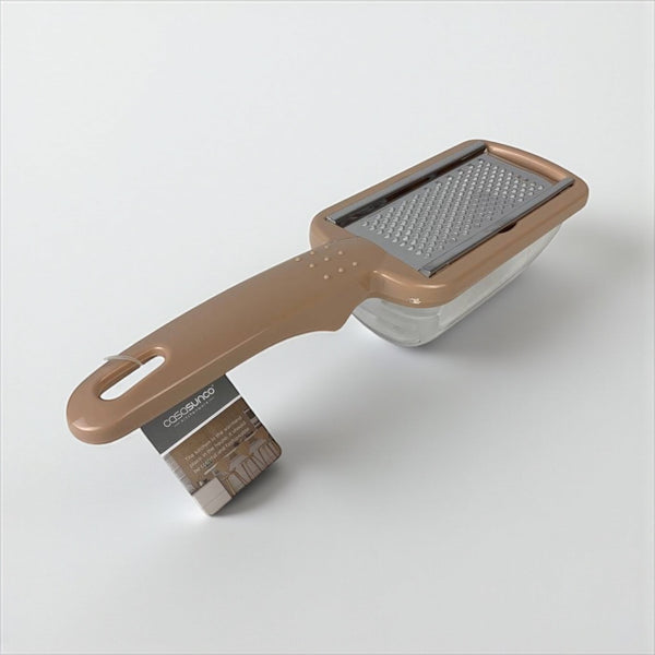 Brown kitchen grater on a white background
