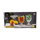 Packaging of CityGlass Lausanne glasses with two glasses and oranges on a white background