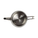 Stainless steel pot on a white background