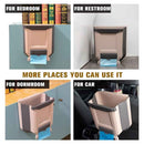 Compact wall-mounted garbage bin with built-in bag dispenser