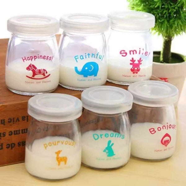 Mini glass jars perfect for homemade yogurt or pudding