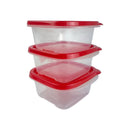 E.Z Lock Airtight Food Storage Containers Set, BPA-Free, Durable Plastic, Compact Design - 250 ml, 3 Pieces