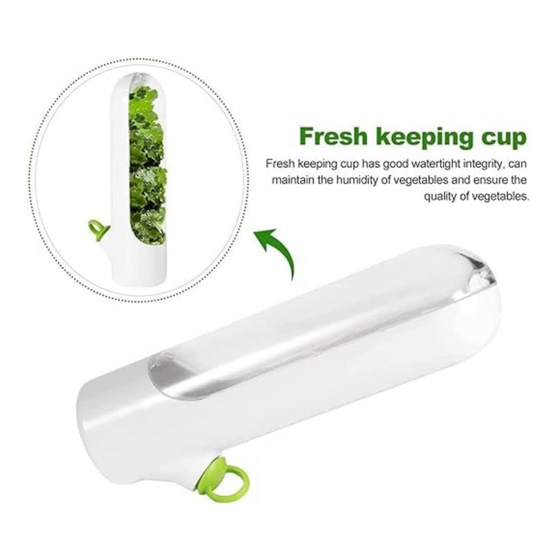 Airtight herb and vegetable keeper cup with transparent lid, maintains humidity for fresh greens | Cupindy Egypt