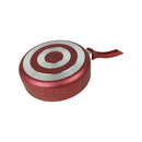 Red and silver measuring tape on a white background