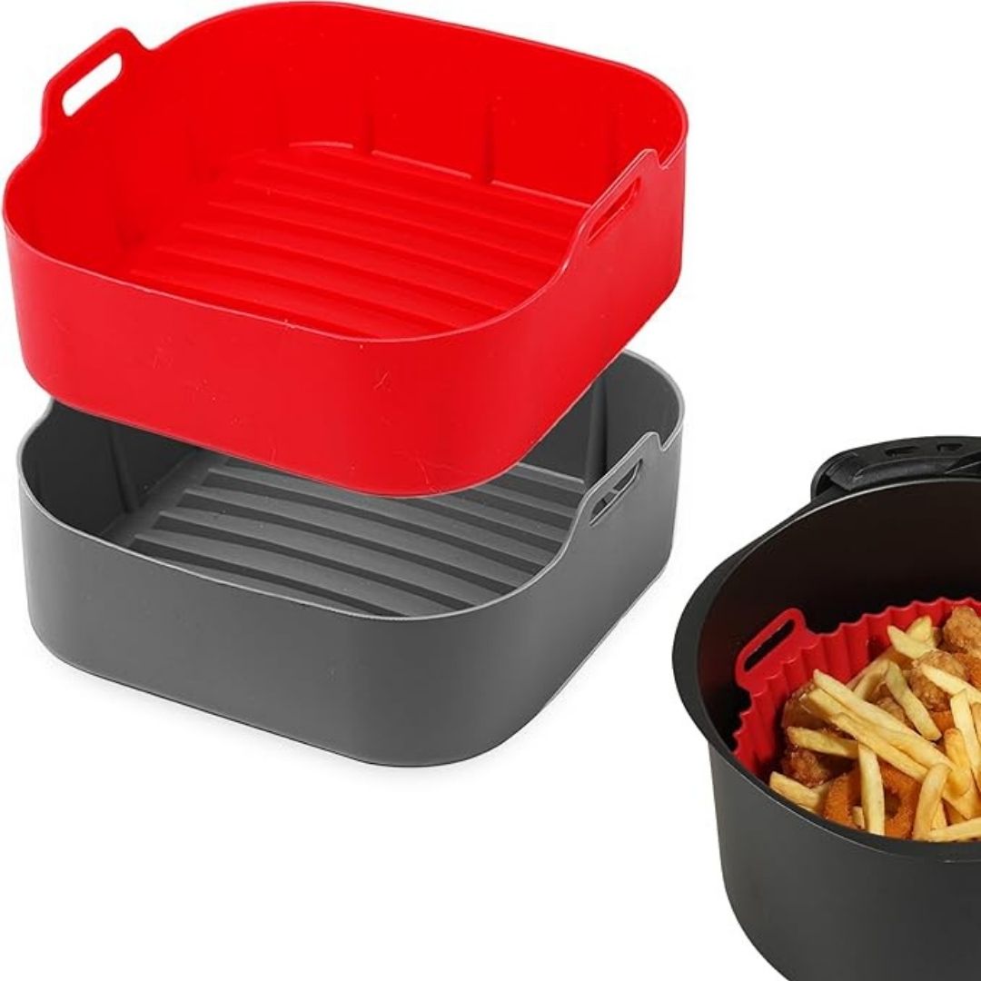 20cm Air Fryer Silicone Liner - Reusable Non-Stick Basket for Easy Cleaning