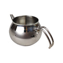 Stainless steel teapot on a white background