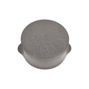 Round gray object on a white background
