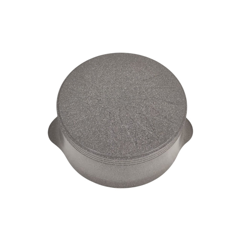 Round gray object on a white background