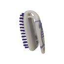 White and purple brush with bristles on a white background