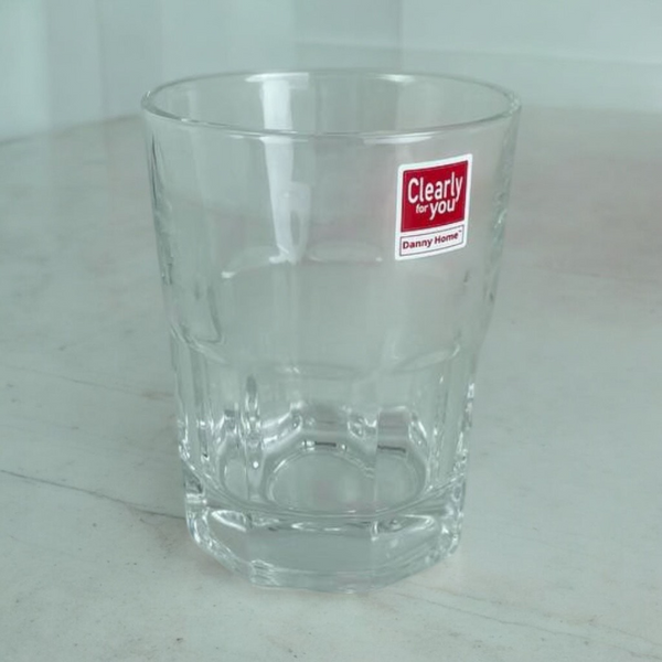 Danny Home Casablanca transparent glass tumbler 285ml with faceted design for daily and elegant drinkware use