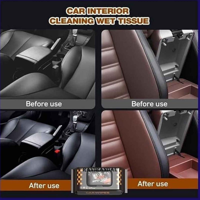 Black Pack Of Car Wipes With Flip Lid For Easy Access – 80 Wet Wipes