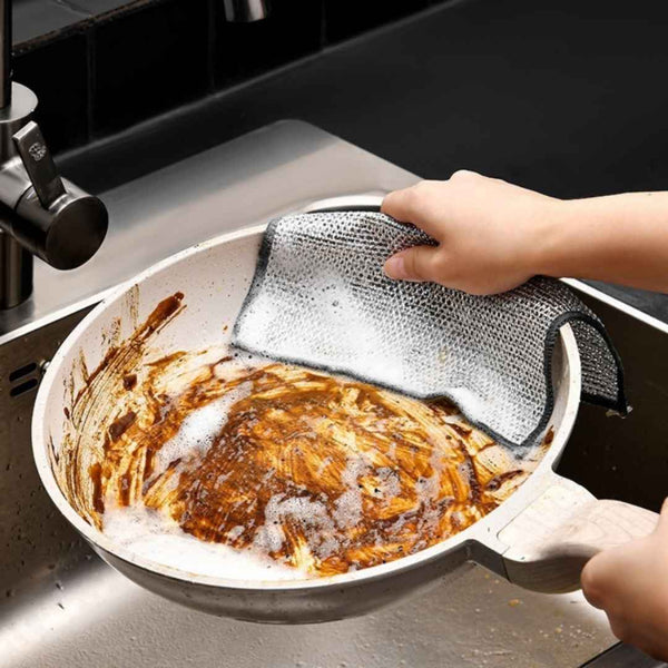Heavy-duty stainless steel dish scrubber for grease removal – non-scratch pad – cupindy