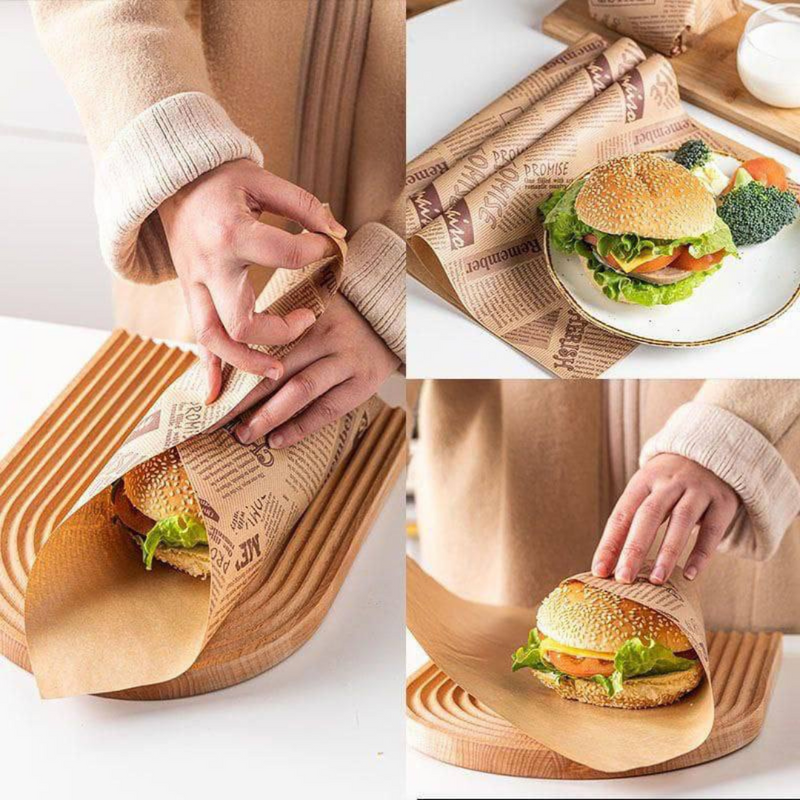 Disposable Food Wrapping Sheets For Restaurants – Greaseproof And Hygienic Wax Paper For Fast Food, Takeaway, And Catering Services | Cupindy