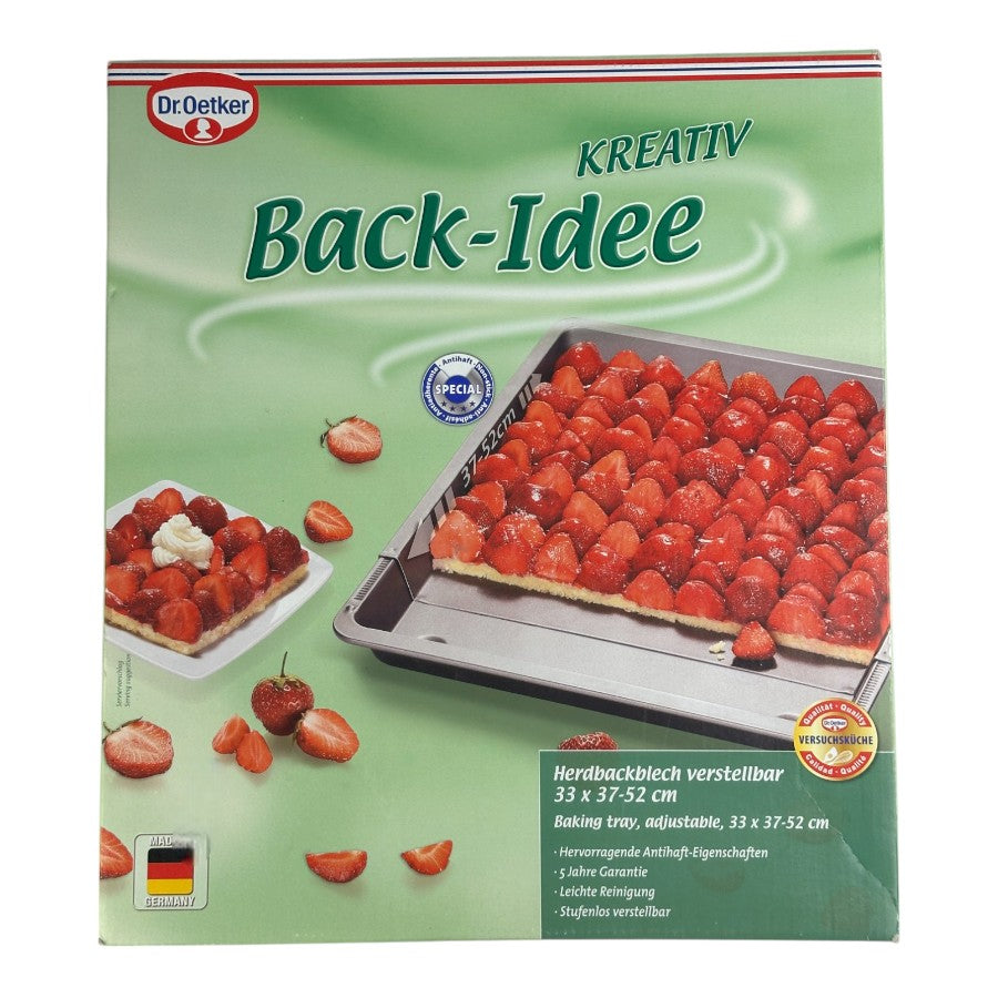 Dr. Oetker Adjustable Baking Tray - Non-Stick Oven Tray 33x37-52cm For Cakes And Pastries