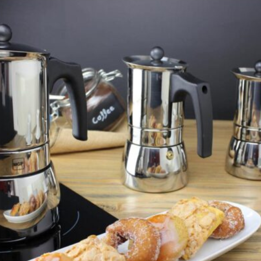 Magefesa Stainless Steel Coffee Maker - 10 Cups Capacity With Durable & Comfortable Handle