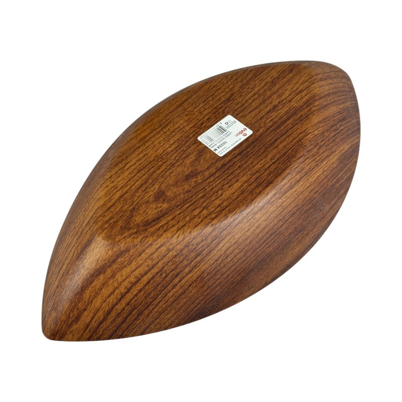 Evelin Large Decorative Plastic Bowl With Wooden Finish - 41 cm - Made In Turkey