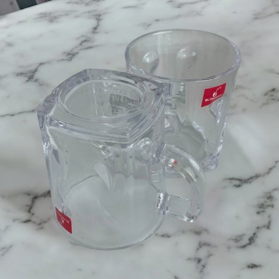 Blinkmax Glass Mug Set Of 6 With Embossed Design – Durable And Stylish 260ml Capacity For All Beverages
