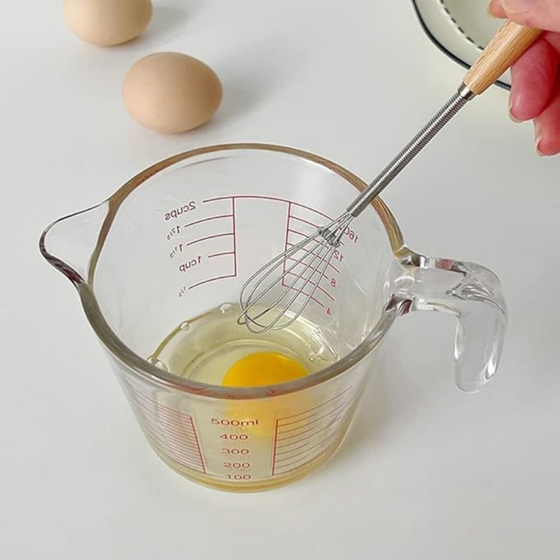 Mini Whisk With Wooden Handle For Effortless Mixing And Blending – Compact Design