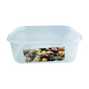 Clear rectangular Fresco food storage container with printed label, ideal for storing meals, snacks, or leftovers | Cupindy