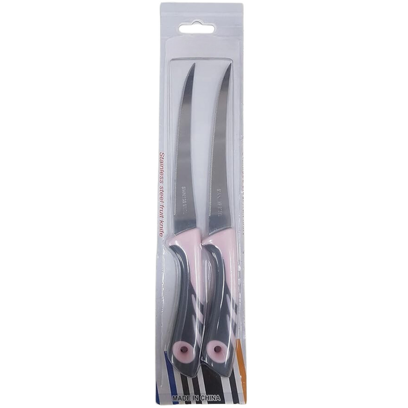Stainless Steel Fruit And Steak Knife Set - Two Pieces With Ergonomic Handle For Versatile Use