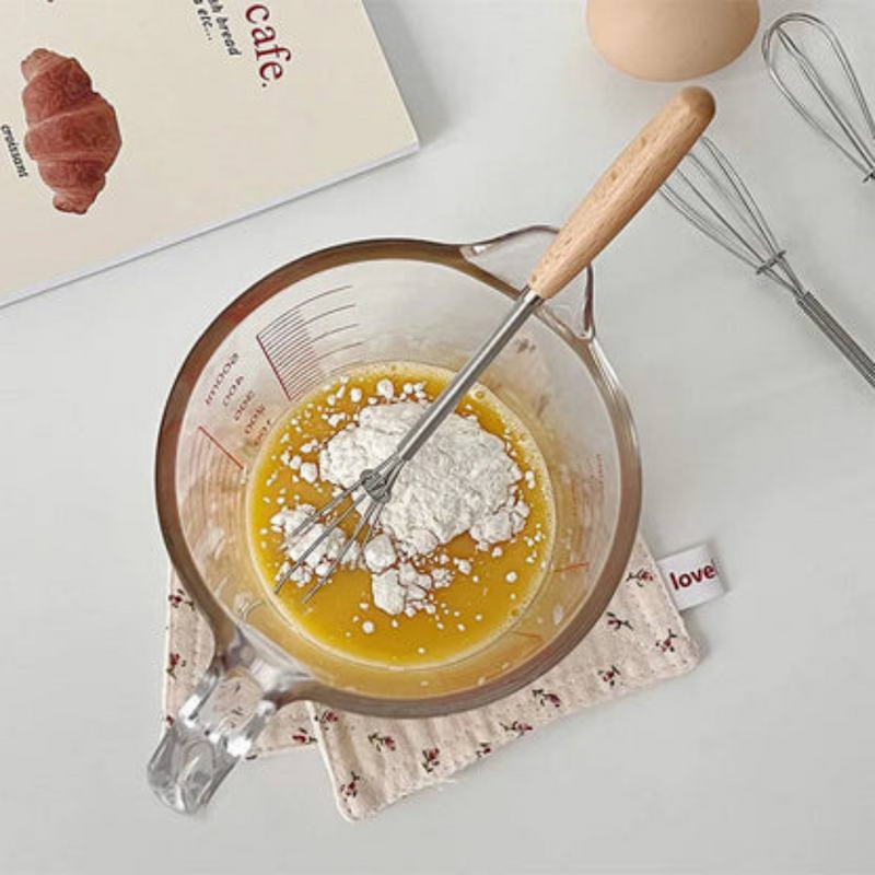 Mini Whisk With Wooden Handle For Effortless Mixing And Blending – Compact Design